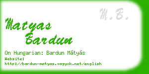 matyas bardun business card