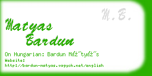 matyas bardun business card